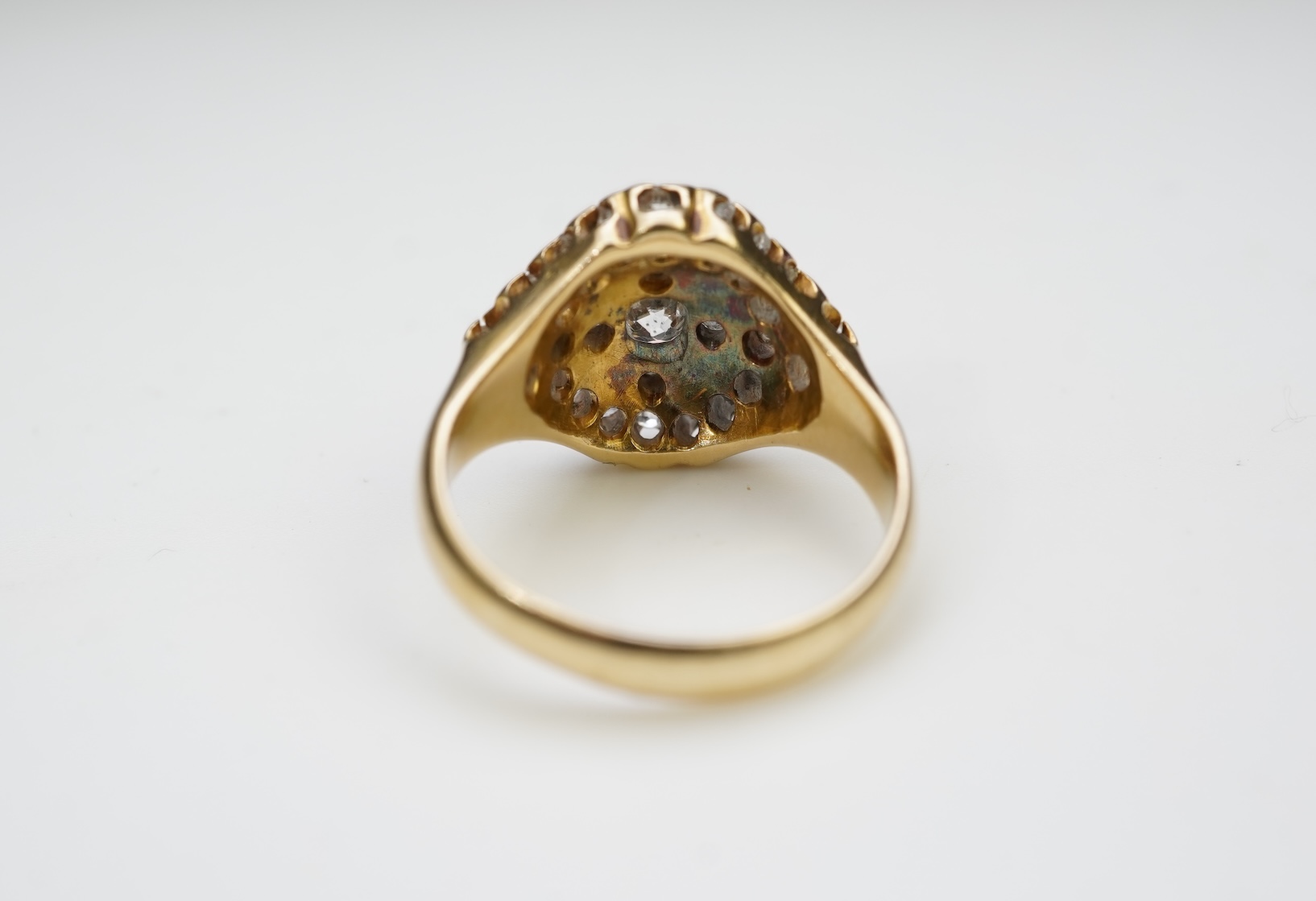 An unusual Victorian diamond signet ring, circa 1880